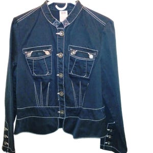 Vintage Blue Jean Jacket, Denim Jacket, Jean Jacket, Faded Glory Jacket, 90’s Jean Jacket, Women&#39;s Jacket, Dark Blue Denim, Western Style