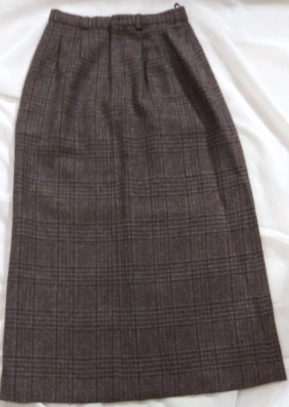 Wool Plaid Maxi Skirt, Vintage Wool Skirt, Vintage