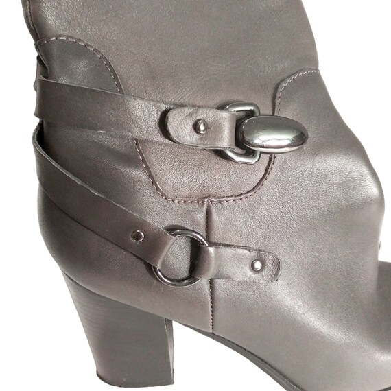 Gray Leather Knee High Boots, Size 10M Boots, Gif… - image 3