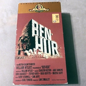 Ben Hur, Charlton Heston, VHS, VCR Video Tape, vhs Video Movie, Video Cassette Tape, Home Video, vhs Video Tape, VHS Cassette, Cult Classic
