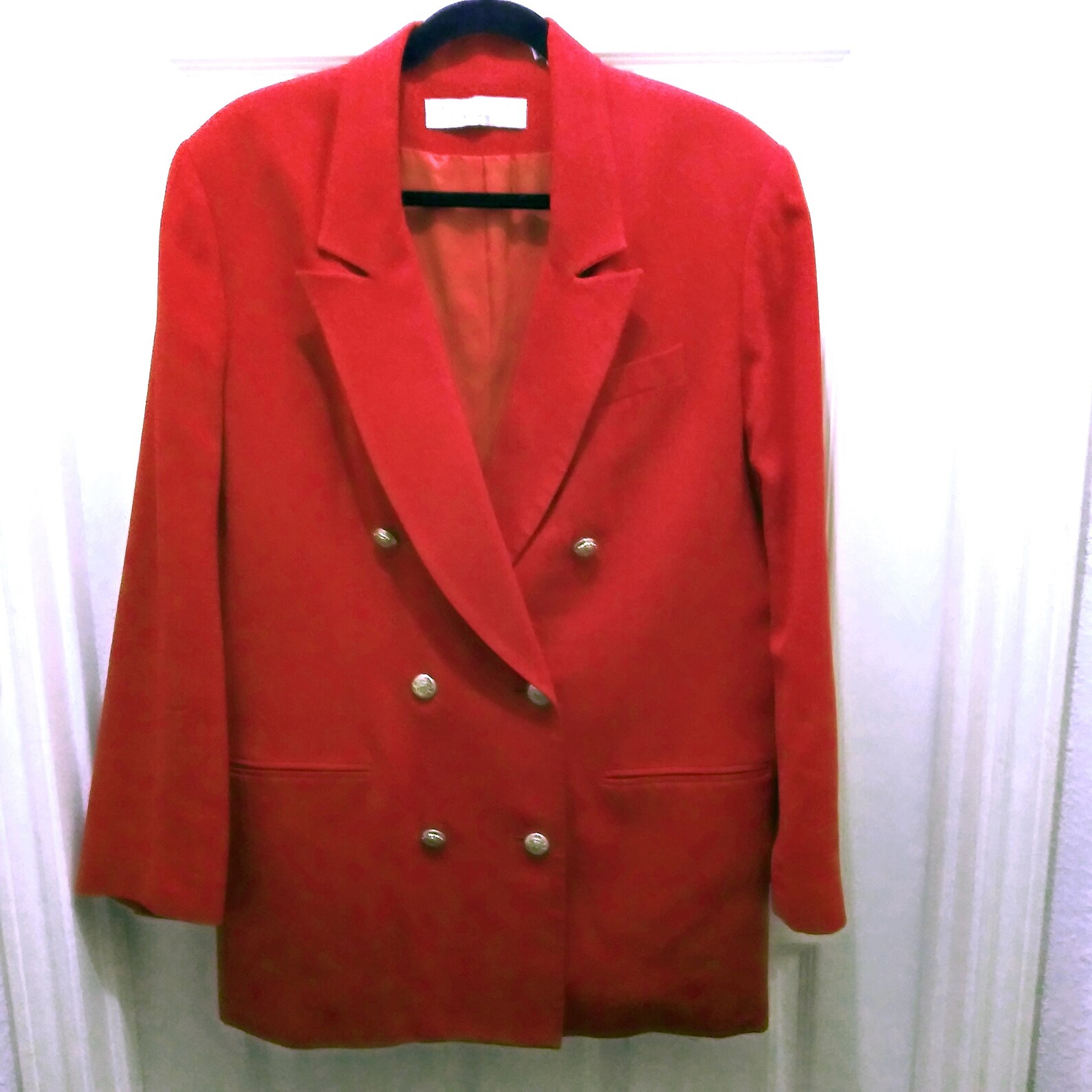 Red Wool Blazer Vintage Blazer Double Breasted Blazer Pure | Etsy