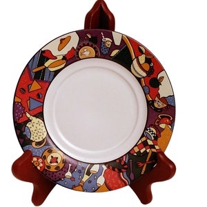 Sakura Mardi Gras Saucers, Vintage Plates, Sakura Stoneware, Set of Saucers, Vintage Saucer Set, Sue Zipkin, Bread Plate, Dessert Plate