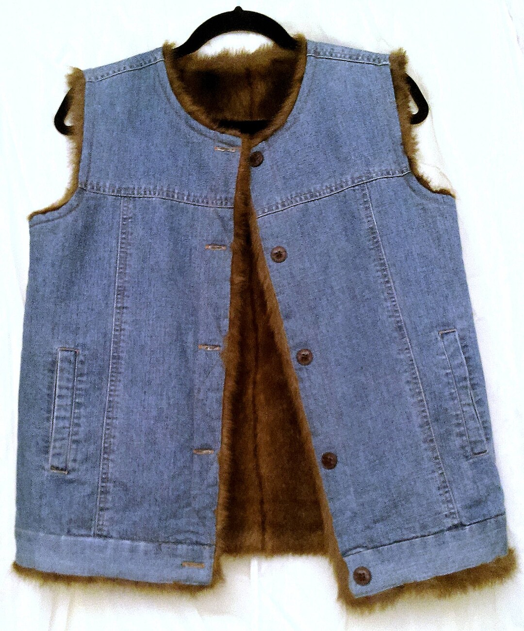 Western Chevron Faux Fur Vest