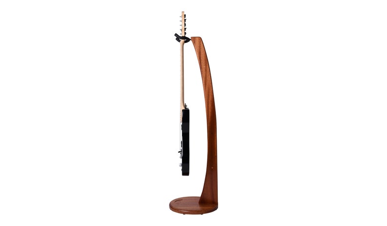 Personalised Ruach GS Hardwood Guitar Stand Acoustic Electric Bass Anniversary Birthday Christmas Gift Sapelle (Mahogany)