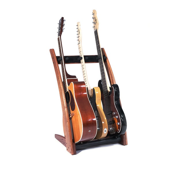 Ruach GR-3 Curve Customisable 3 Way Guitar Rack and Holder for Guitars and Cases Mahogany | Walnut | Cherry | Birch | Black | White