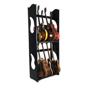Ruach GR5 Stackable Guitar Rack for 5 Guitars and Cases Black or Birch Czarny