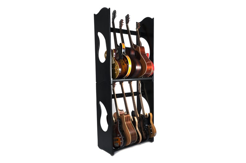 Ruach GR5 Stackable Guitar Rack for 5 Guitars and Cases Black or Birch Czarny