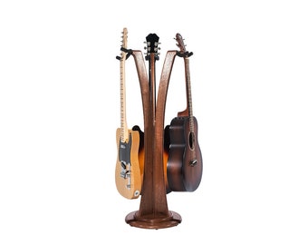 Ruach GS-1 Triple Wooden Acoustic/Electric Guitar Stand - 3 Guitars