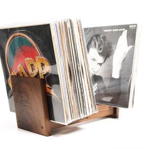Ruach Vinyl Holder and Display for Records Wooden - Natural 100% Hardwood- Fits 12&quot; LPs and 7&quot; Singles