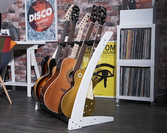 Ruach GR-2 Curve Customisable 5 Way Guitar Rack Holder for Guitars and Cases - Birch  - Mahogany | Walnut | Cherry | Birch | Black | White