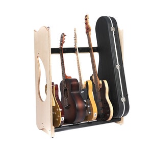 Ruach GR5 Stackable Guitar Rack for 5 Guitars and Cases Black or Birch zdjęcie 7