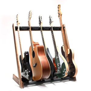 Ruach GR-2 Customisable 5 Way Wooden Guitar Rack and Holder for Guitars and Cases Mahogany Walnut Cherry Birch Black White image 4