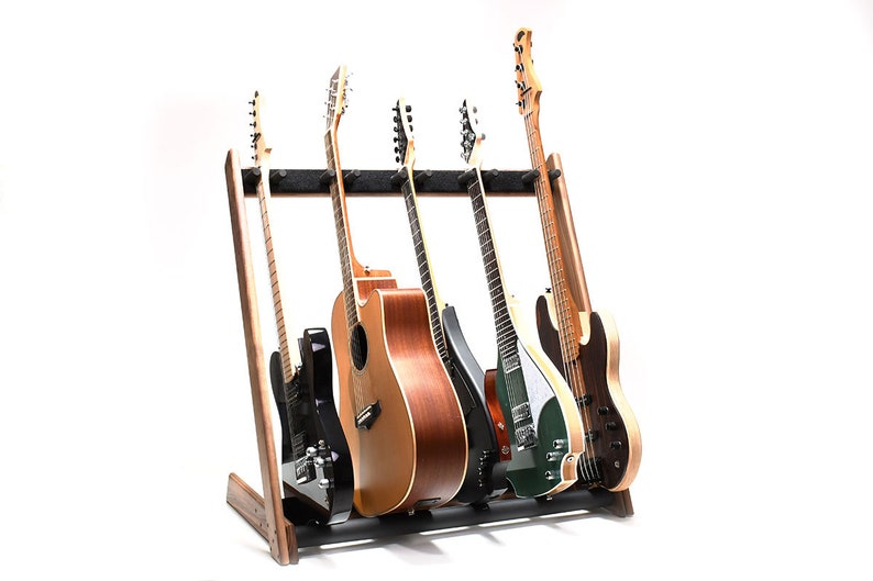 Ruach GR-2 Customisable 5 Way Wooden Guitar Rack and Holder for Guitars and Cases Mahogany Walnut Cherry Birch Black White image 4