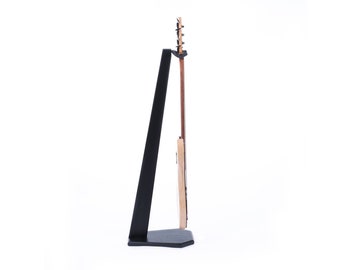 Ruach GS-6 Wooden Guitar Stand for Bass Guitar, Handmade from Mahogany - Black
