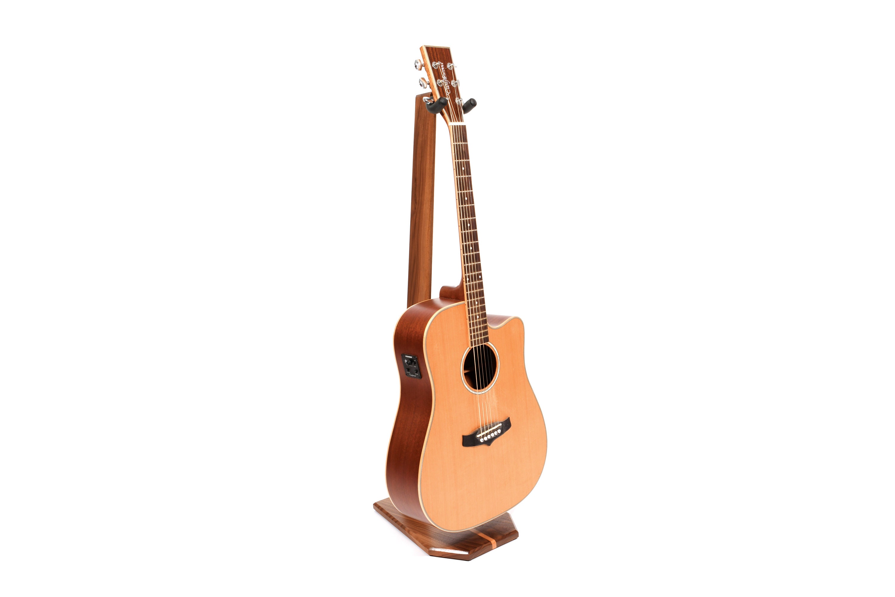 TESLYAR Soporte de pared para guitarra de madera de fresno para guitarra  eléctrica, clásica, acústica y bajo, instrumentos musicales de madera dura