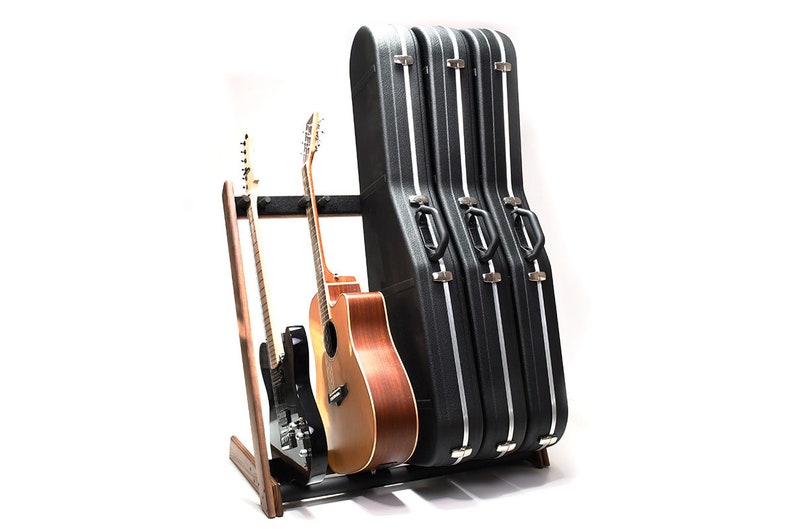 Ruach GR-2 Customisable 5 Way Wooden Guitar Rack and Holder for Guitars and Cases Mahogany Walnut Cherry Birch Black White image 1