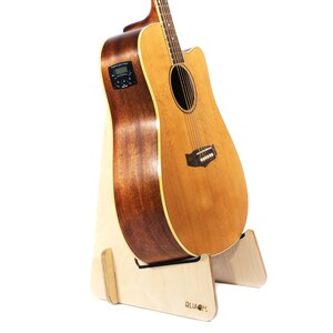 Ruach GS-7 A-Frame Single and Dual Acoustic Electric Guitar Stand Birch 1x Acoustic Guitar
