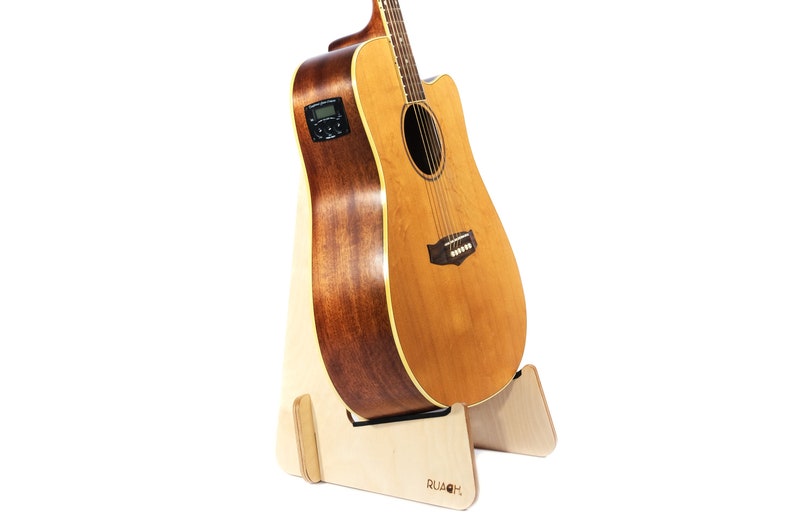 Ruach GS-7 A-Frame Single and Dual Acoustic Electric Guitar Stand Birch 1x Acoustic Guitar