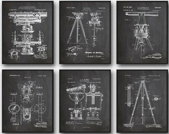 Cadeau d'arpenteur Construction Décor Construction Affiches Construction Impressions Arpentage Art Arpentage Brevet Arpenteur Affiche Bâtiment WB233A6