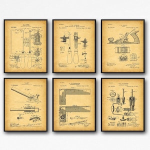 Carpenter Patent Print Set: Holzbearbeitungswerkzeug Poster