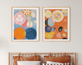 Serenity Unveiled: Hilma Af Klint Poster - Captivating Scandinavian Abstract Art Prints for Inspired Spaces Set of 2 Wall Art Prints