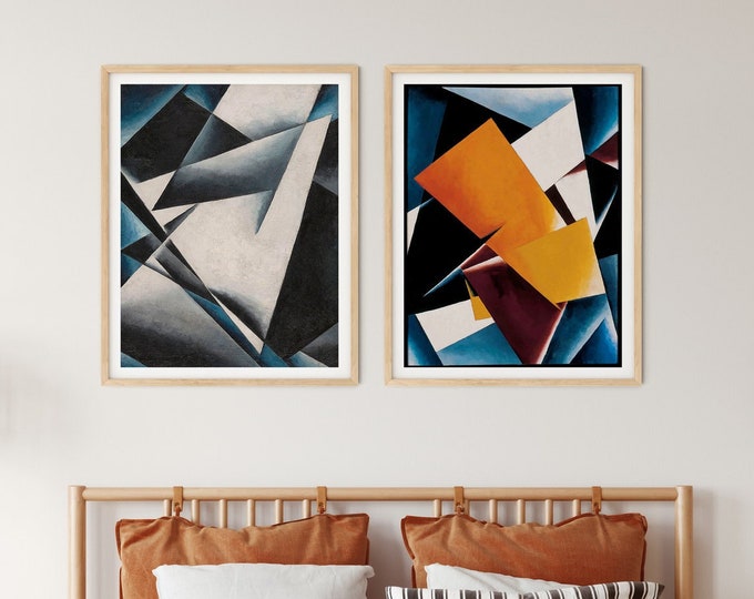 Modern Oil Painting Set of 2 Modern Abstract Paintings Abstract Wall Art Abstract Art Print Painterly Architectonics by Lyubov Popova Prints