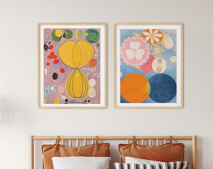 Spiritual Awakening: Mesmerizing Hilma Af Klint Poster | Modern Abstract Art Prints | Elevate Your Space with Transcendent Artistry Set of 2