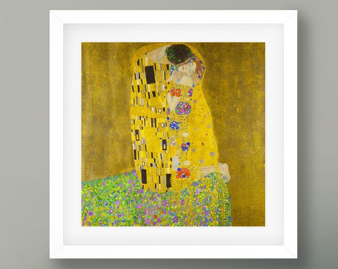 The Kiss by Gustav Klimt 1908 Fine Art Reproduction Print Fine Art Poster Square Poster Square Print Painting Decor Square Painting