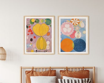 Spiritual Awakening: Mesmerizing Hilma Af Klint Poster | Modern Abstract Art Prints | Elevate Your Space with Transcendent Artistry Set of 2