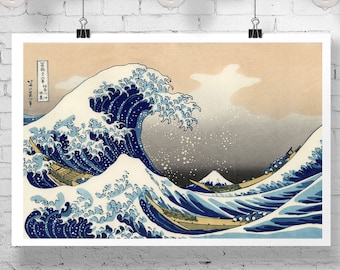 The Great Wave off Kanagawa by Hokusai Great Wave Art Great Wave Poster Great Wave Print Japanese Wall Art Japanese Poster Japan Poster Art
