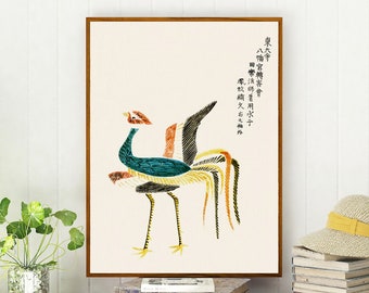 Crane Print Japanese Art Asian Wall Art