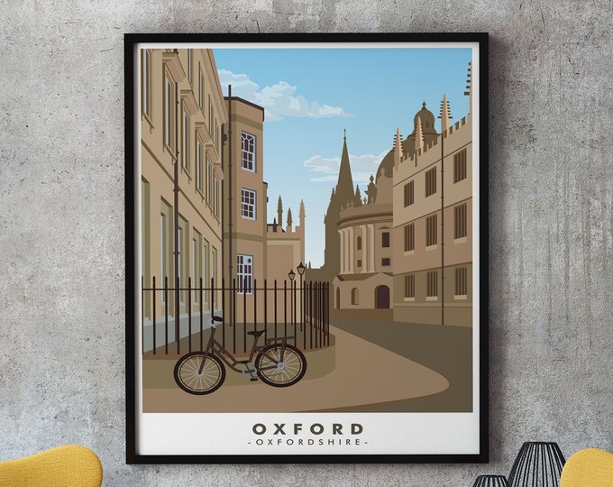 Oxford Travel Poster Oxford University Graduate Gift