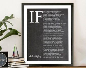 Framed Rudyard Kipling 'IF' Poem Print: Inspirational Wall Art