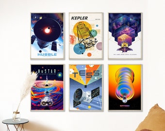 Celestial Symphony: Series of 6 Nebula Posters for Captivating Space Decorations Space Travel James Webb Space Wall Decor