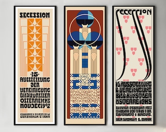 Art Nouveau Vienna Secession Exhibition Posters Set of 3