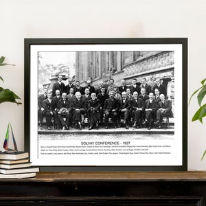 Fifth Solvay Conference Poster: Physics & Chemistry, Wooden Frame (10&quot;x12&quot; Frame with 8&quot;x10&quot; Print)