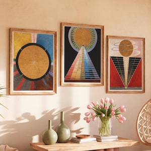 Hilma Af Klint Prints Set of 3 Abstract Geometric Prints Bold Wall Art Set of Geometric Abstract Prints Bold Prints – Poster, Framed Print