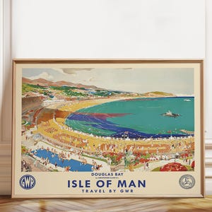 Isle of Man Vintage Travel Poster: GWR Coastal Art Print