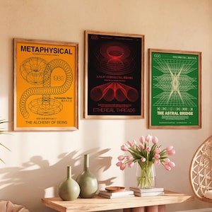 Impressions d'art géométrie sacrée - alchimie métaphysique, lot de 3