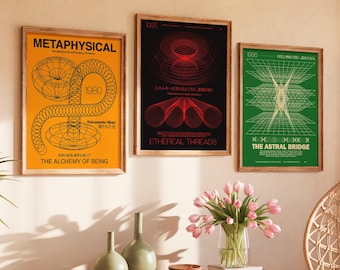 Sacred Geometry Art Prints - Metaphysical Alchemy Set of 3