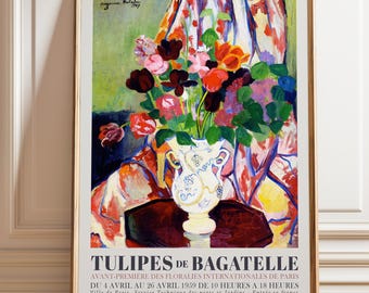 Tulpen Ausstellungs-Plakat: Vintage Blumendruck, Pariser Wandkunst