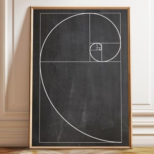 Fibonacci Sequence Art Print: Golden Ratio, Mathematical Wall Decor
