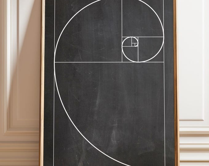 Fibonacci Sequence Art Print: Golden Ratio, Mathematical Wall Decor