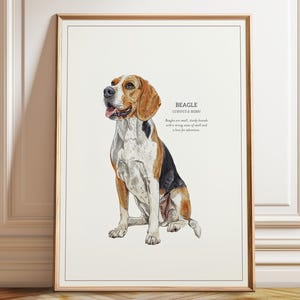 Beagle Art Print: Playful Dog Portrait, Dog Lover Gift