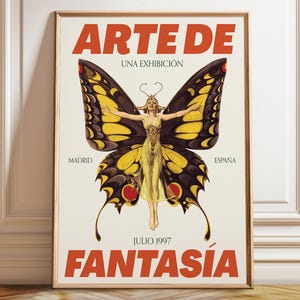 Butterfly Woman Art Exhibition Poster: 1997 Fantasy Print