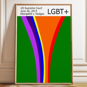 Marriage Equality LGBT+ Pride Poster: Modernist Art Print, Framed or Canvas
