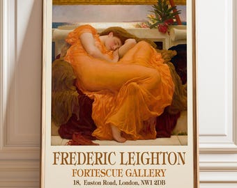 Flaming June Print: Frederic Leighton Vintage Exhibition Poster