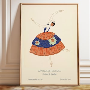 Stampa di ballerina di danza classica, poster di arte estetica di moda, arte della ballerina, arte murale vintage francese antica, decorazione - Poster, stampa incorniciata e su tela