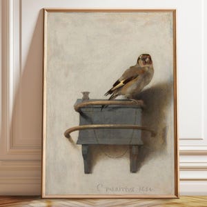The Goldfinch Painting: Carel Fabritius Bird Art Print, Dutch Golden Age