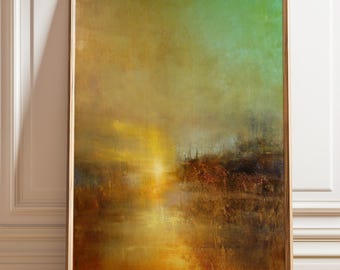 J. M. W. ターナー - 緋色の夕焼け（古典ロマン派絵画の高解像度